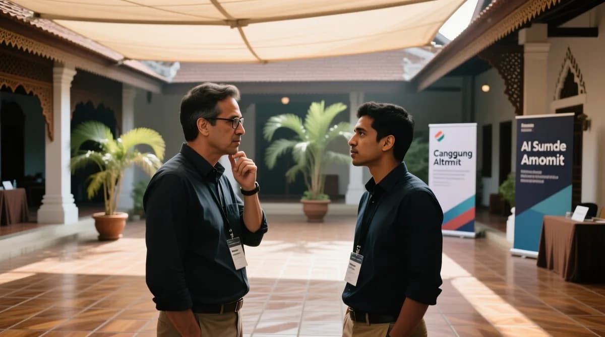 Momen Canggung Altman & Amodei: Momen Canggung Altman & Amodei di KTT AI India