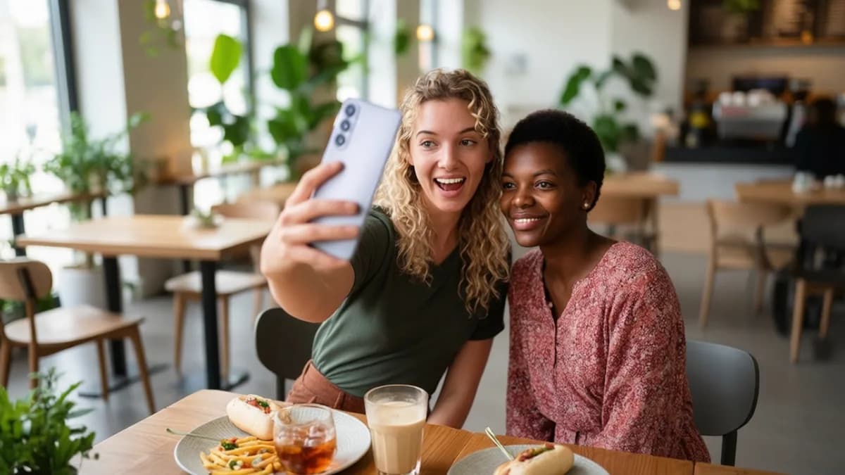 Two women taking selfie: Samsung Galaxy S26: Tiga Varian Baru dengan Chip Snapdragon 8 Elite Gen 5