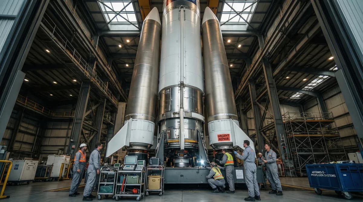 NASA Tarik Roket Artemis 2: NASA Tarik Roket Artemis 2 ke Hanggar untuk Perbaikan Mendesak