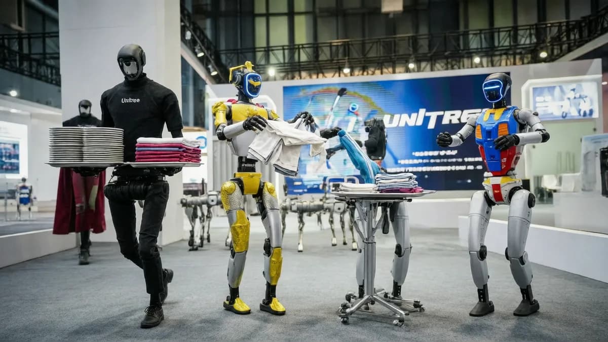 Humanoid robots on display: Robot Humanoid Unitree Belajar Lipat Pakaian dan Bawa Nampan