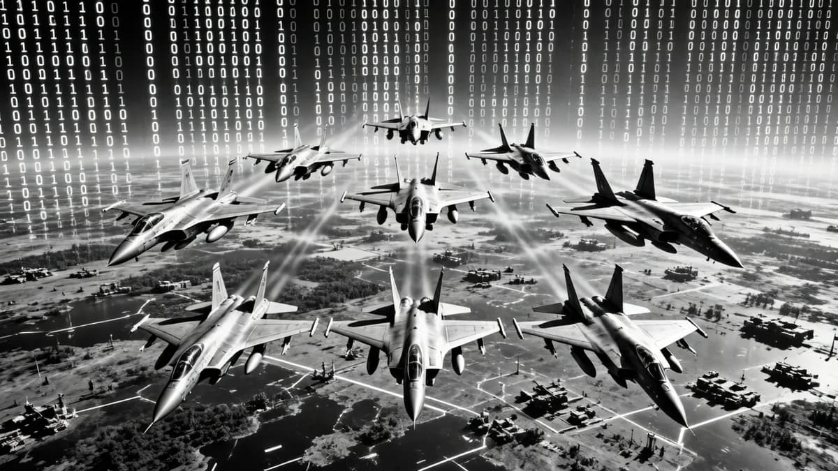 Military jets in formation: Model AI Perang: Antara Debat Etika dan Realita Medan Tempur