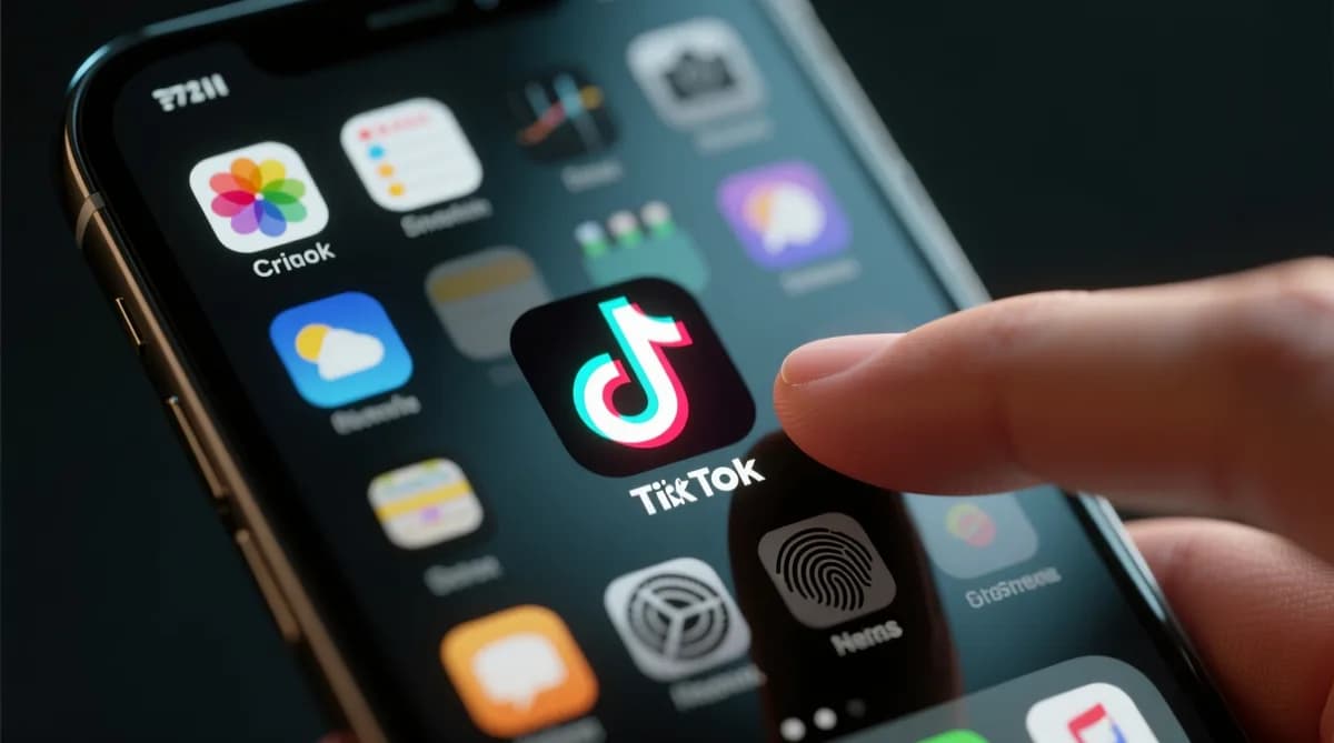 TikTok app icon on phone: TikTok Kanada Lolos Review Keamanan Setelah Sepakat Protokol Baru
