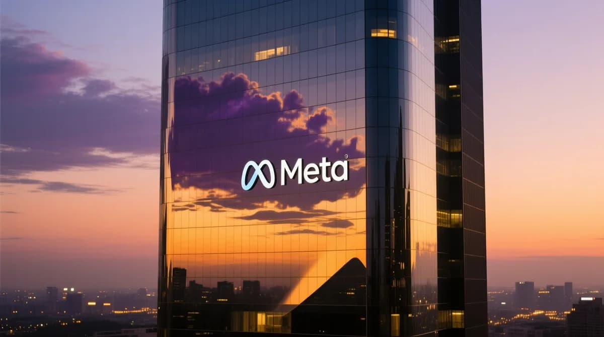 Meta logo on building: Meta Akuisisi Moltbook Platform Sosial Agen AI
