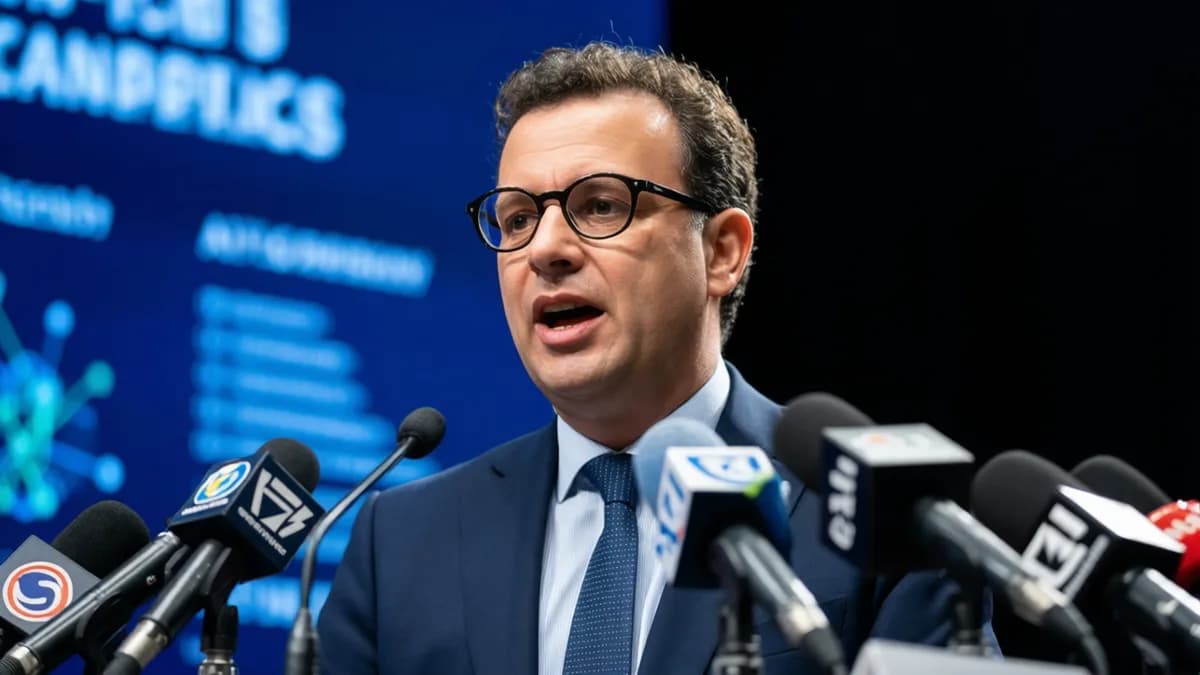 Man in glasses speaking: Sengketa Anthropic dan DOD Belum Berakhir Menurut Wired