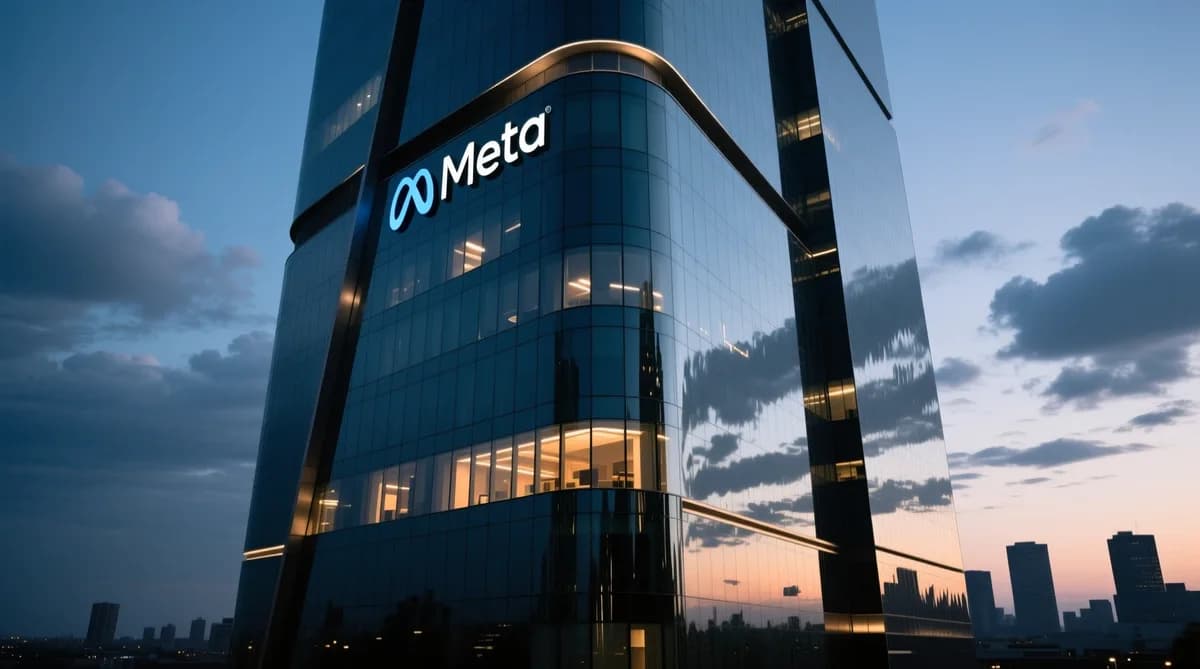 Meta logo on building: Meta Pangkas 20 Persen Karyawan untuk Dana AI