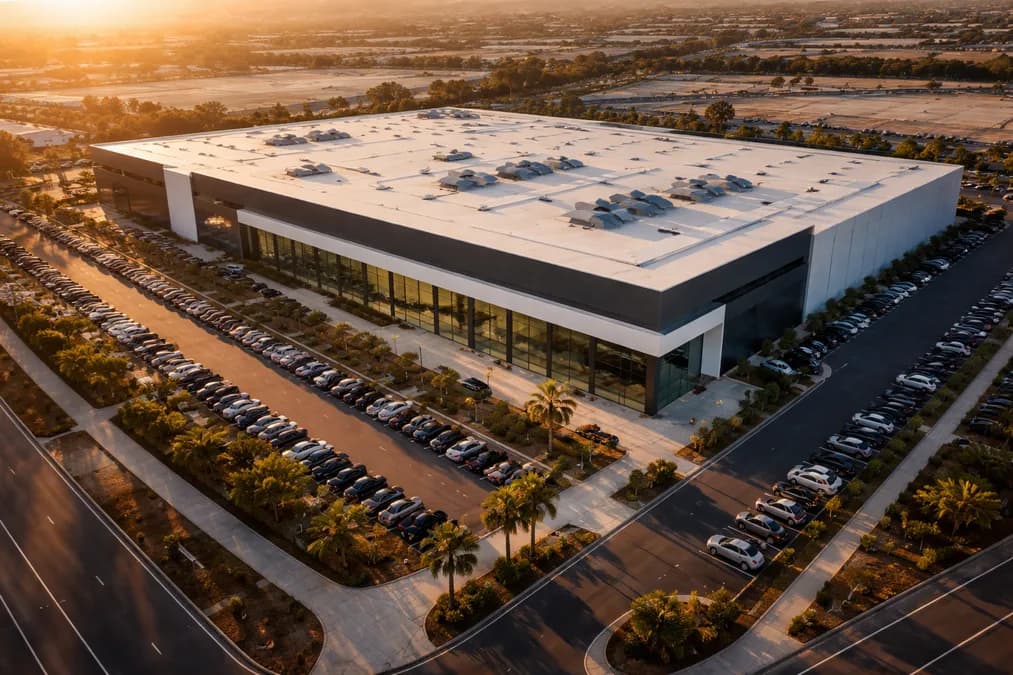 Tesla building facade: Tesla Pimpin Impor Korea Selatan Saat Demand EV Melonjak