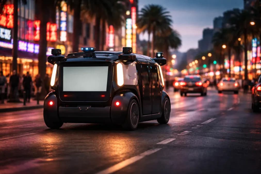 Zoox robotaxi on city street: Zoox Ekspansi Robotaxi ke Austin dan Miami, Saingi Waymo