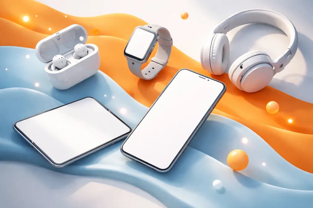 Tech gadgets on colorful background: Daftar Diskon Gadget Terbaik di Amazon Big Spring Sale