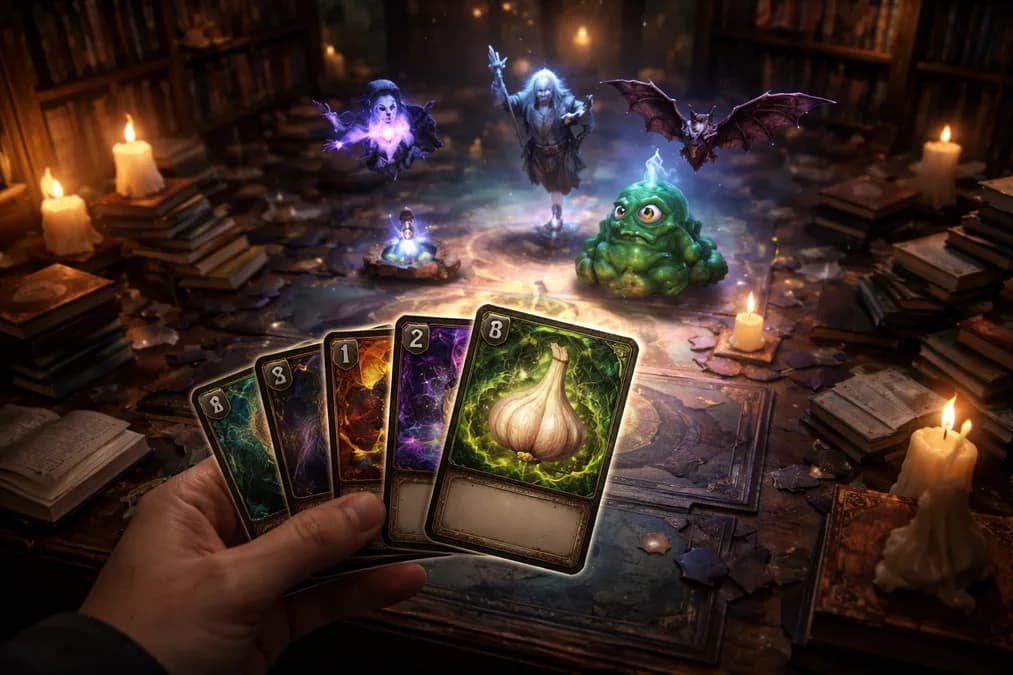 Card battle game scene: Vampire Crawlers & Masters of Albion: Saat Indie Game Lawan Krisis RAM Global