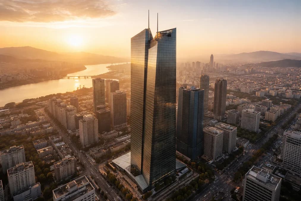 Hanwha headquarters building: Hanwha Luncurkan Satelit SAR Lokal: Langkah Strategis Korea Selatan di Persaingan Antariksa Berbasis AI