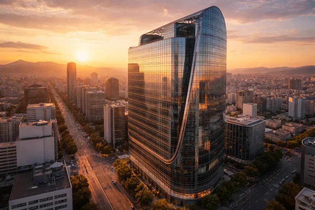 Hyundai building facade: Hyundai Uji Coba Langganan Baterai EV untuk Taksi di Seoul