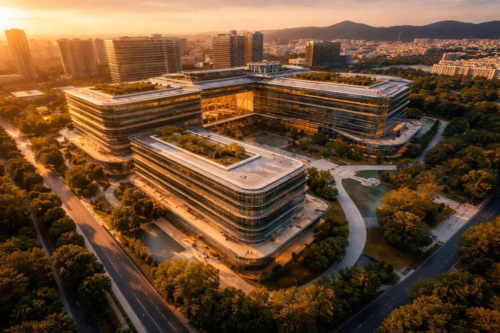 Alibaba office building: Alibaba Cloud Naik 40%: AI tidak hanya Buzzword, tapi juga Mesin Pendapatan