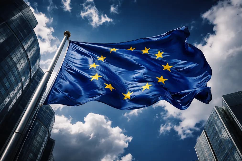European Union flag: Apple Dukung Google Lawan Aturan UE soal Android dan AI