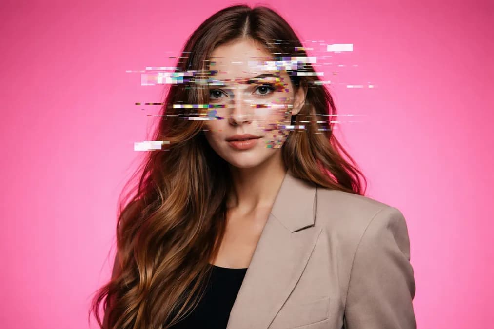 Digital face with pixel overlay: YouTube Buka Deteksi Deepfake untuk Semua Pengguna Dewasa