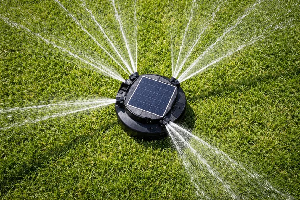 Solar-powered sprinkler system: Oto Smart Sprinkler: 3 Jam Surya, Tapi Bisa Bertahan 14 Hari Tanpa Hujan