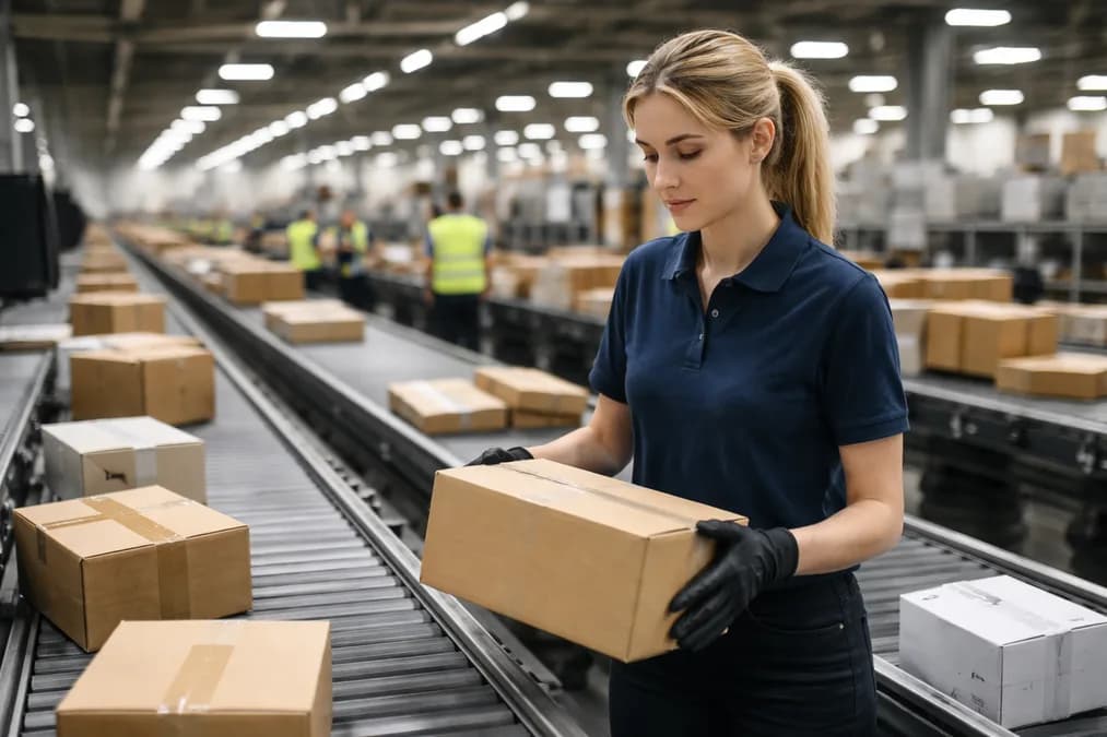 Warehouse workers sorting packages: J&T Ekspres Melesat di ASEAN: Apa yang Terjadi di Balik Lonjakan Paket?