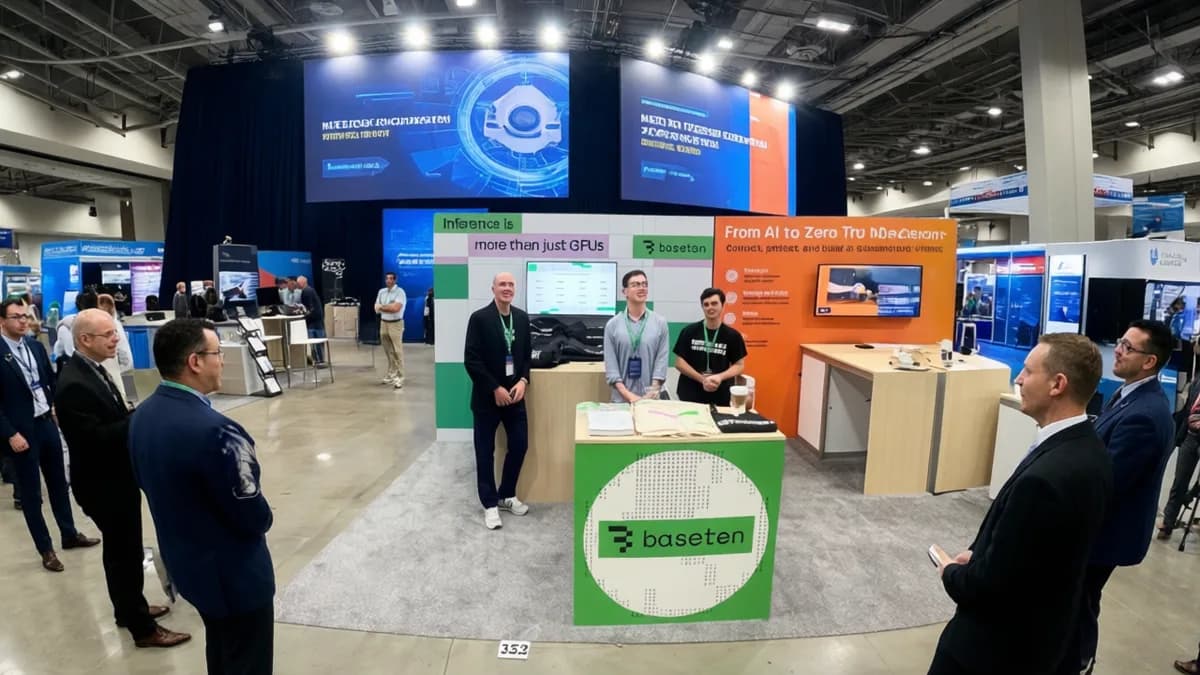 Baseten team at tech expo: Baseten Raup $1,5 Miliar: Platform AI Inference Jadi Incaran Perusahaan Global