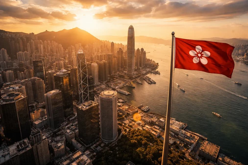 Hong Kong skyline with flag: Hong Kong Capai $44 Miliar: Apa yang Hilang dari Peta Pendanaan Asia?