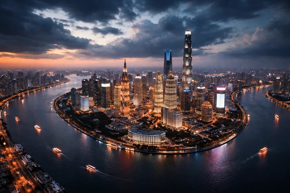 City skyline with modern towers: Meituan Buka Source LongCat-2.0: AI Layanan Pelanggan yang Sudah Dipakai 400 Juta Pengguna