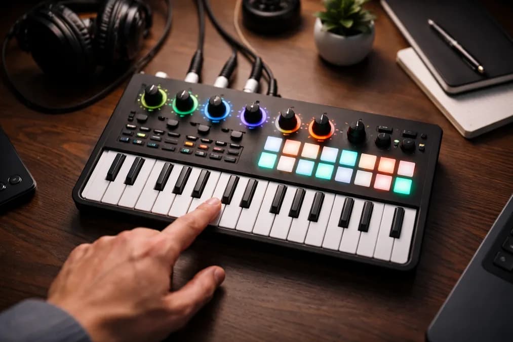Portable synthesizer device: Nopia Synth: Saat Synthesizer Mini Jadi Alat Musik Kelas Studio