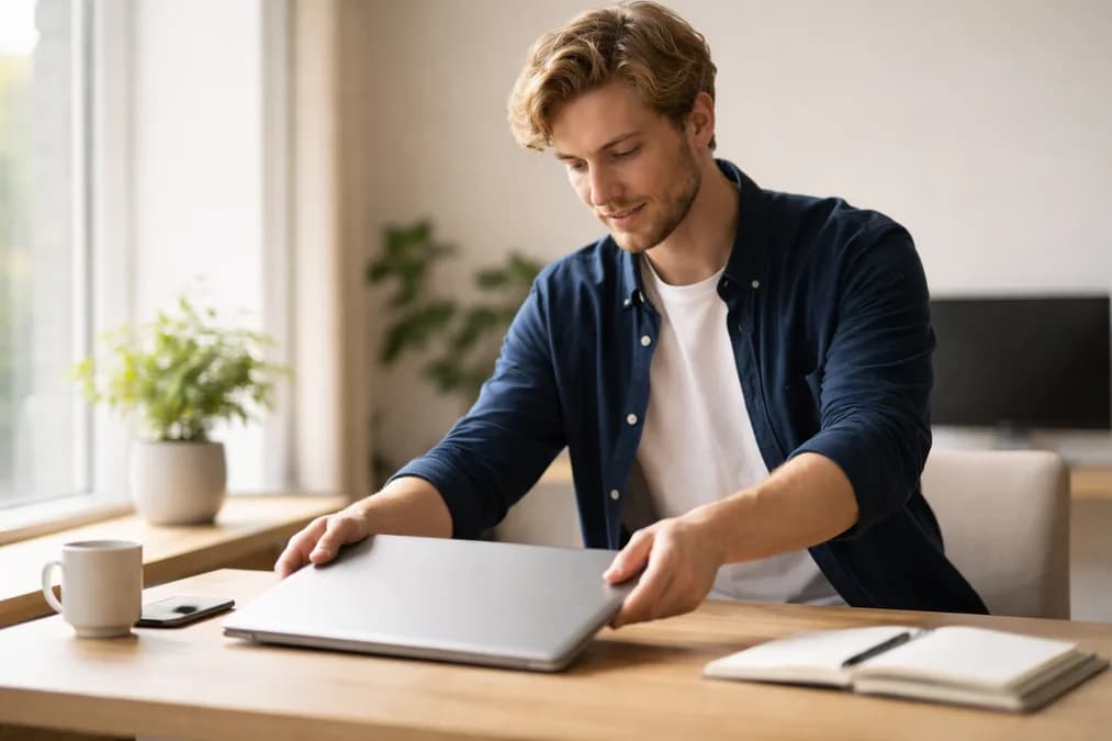 Person holding HP laptop: HP OmniBook X Flip: OLED di Bawah Rp11 Juta, Apa yang Hilang?