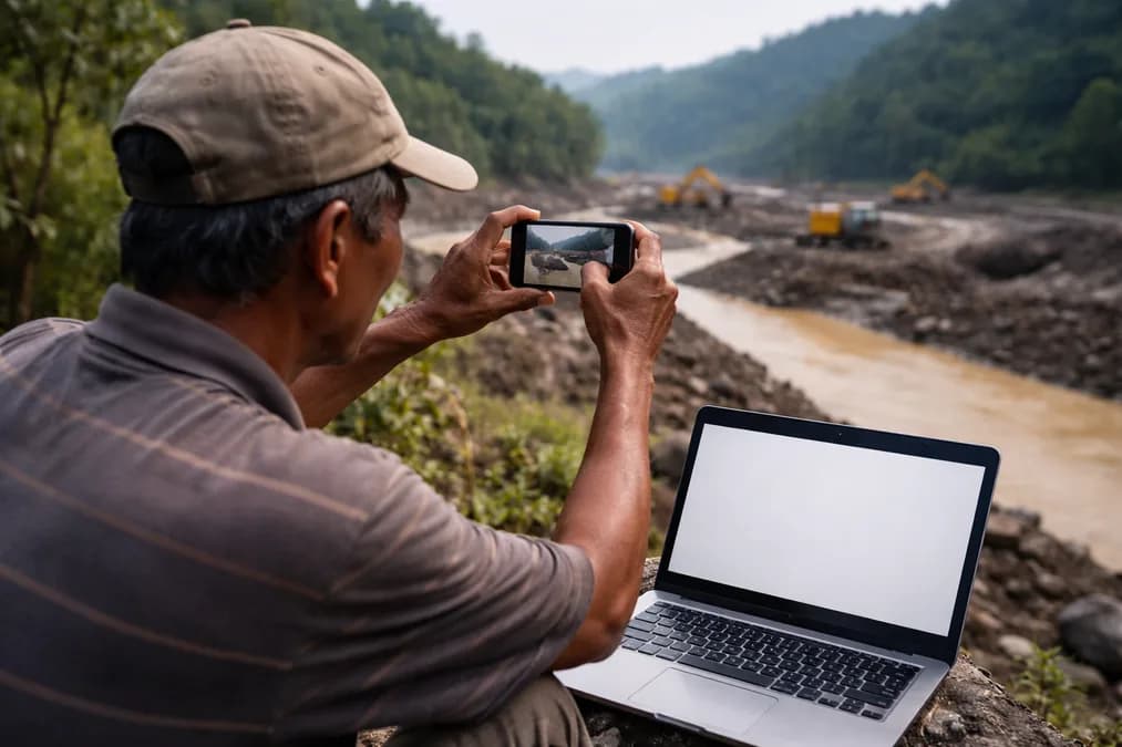 Warga Muara Maung Rekam Dampak: Warga Muara Maung Rekam Dampak Tambang Pakai Ponsel dan AI