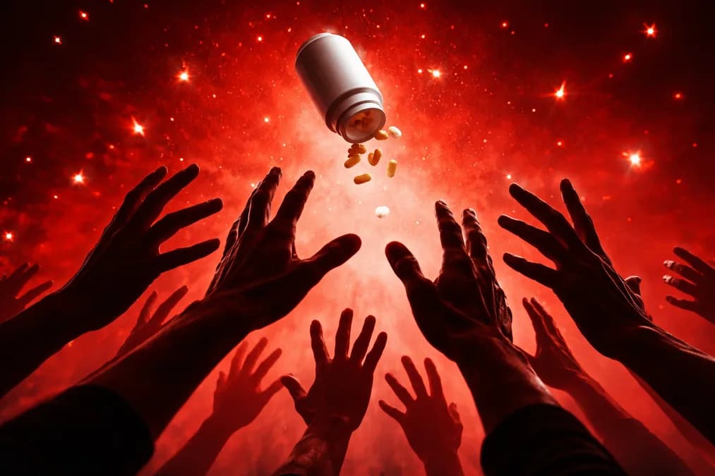 Hands reaching for bottle: FDA Panel Setujui Peptida Tanpa Bukti Klinis — Risiko Regulasi Longgar di Era Influencer