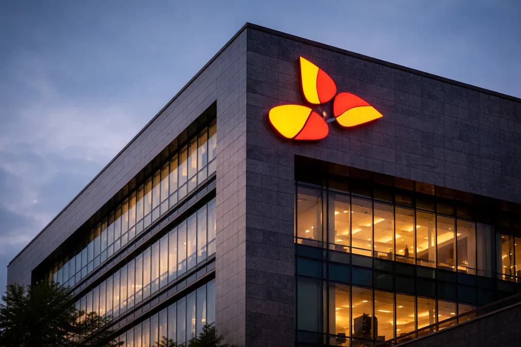 SK hynix logo on building: SK hynix Kuasai 57% Pasar HBM untuk AI — Siapa yang Rugi?