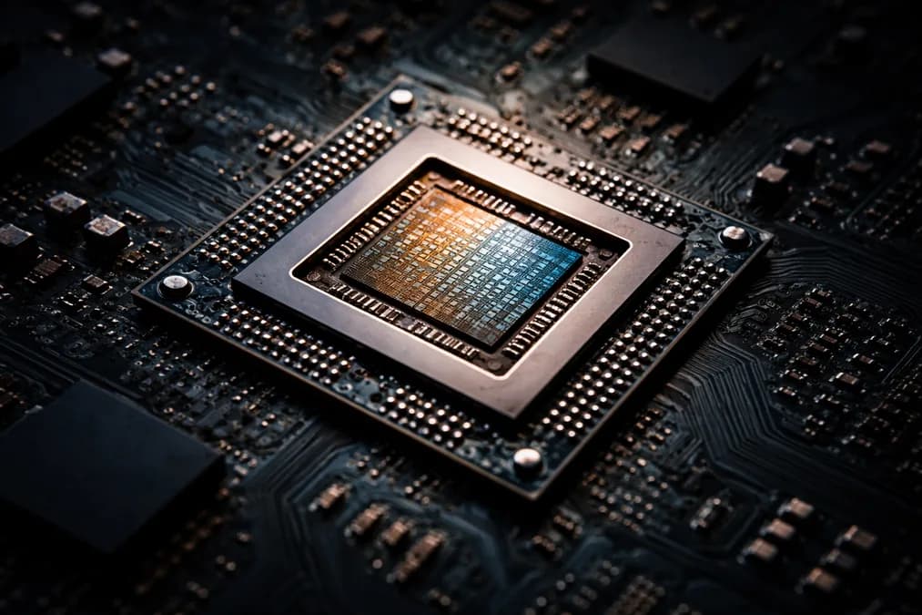 AMD chip on circuit board: AMD Kumpulkan $5 Miliar Lewat Obligasi — Tanda Tekanan di Balik Ledakan AI
