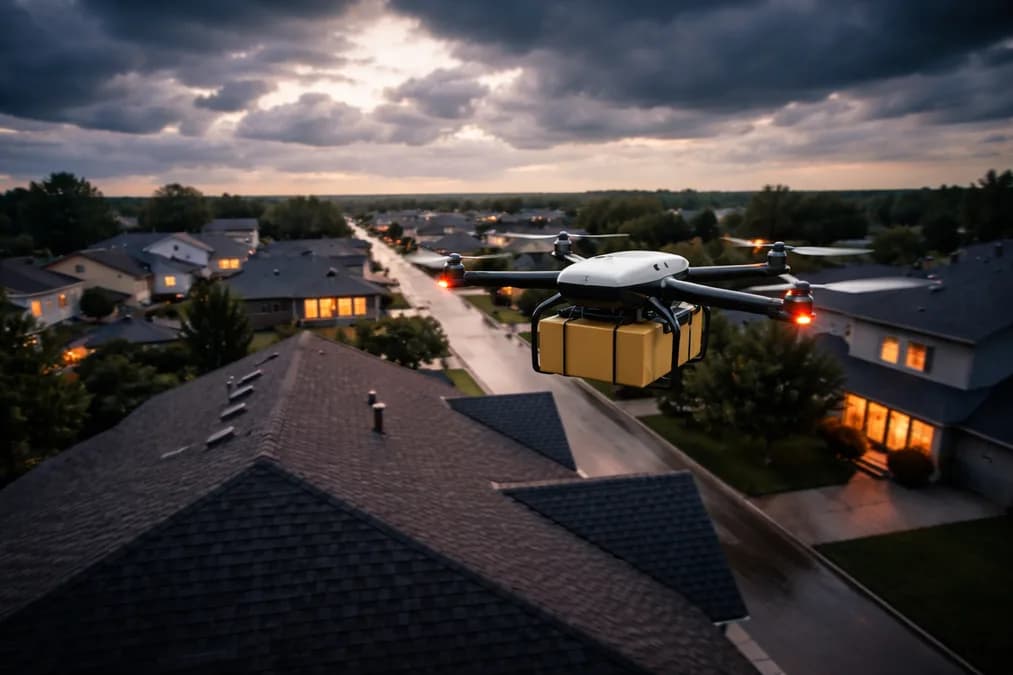 Amazon drone over house: Amazon Perluas Drone ke 500 Kota AS — Tapi Bukan untuk Indonesia