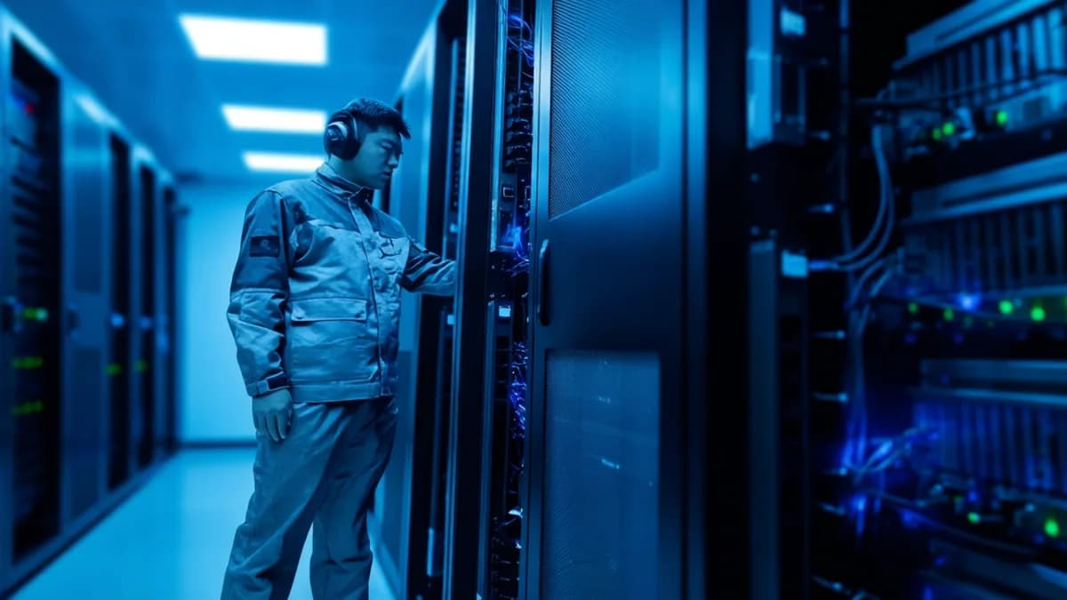 Technician in server room: Hohhot: Kota Padang Pasir yang Jadi Jantung AI Tiongkok