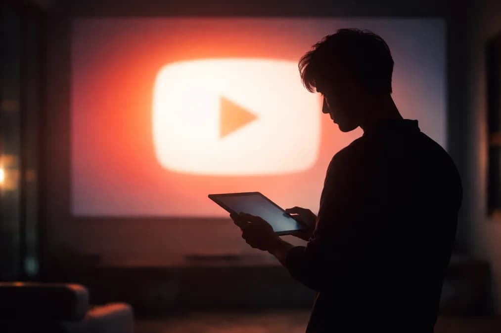 YouTube logo with silhouetted figure: YouTube dan Amazon Bergandengan: Apa Artinya bagi Kreator Lokal?