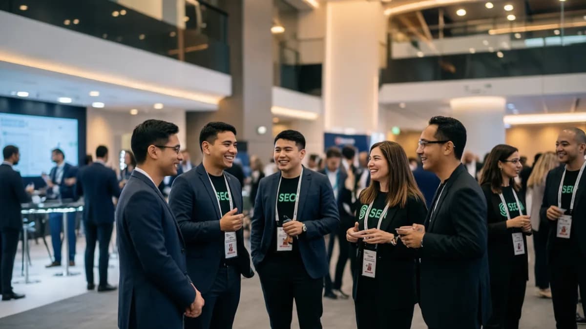 Seon team at trade show: Seon Gandeng Exist untuk Perluas Jejak di Asia Tenggara