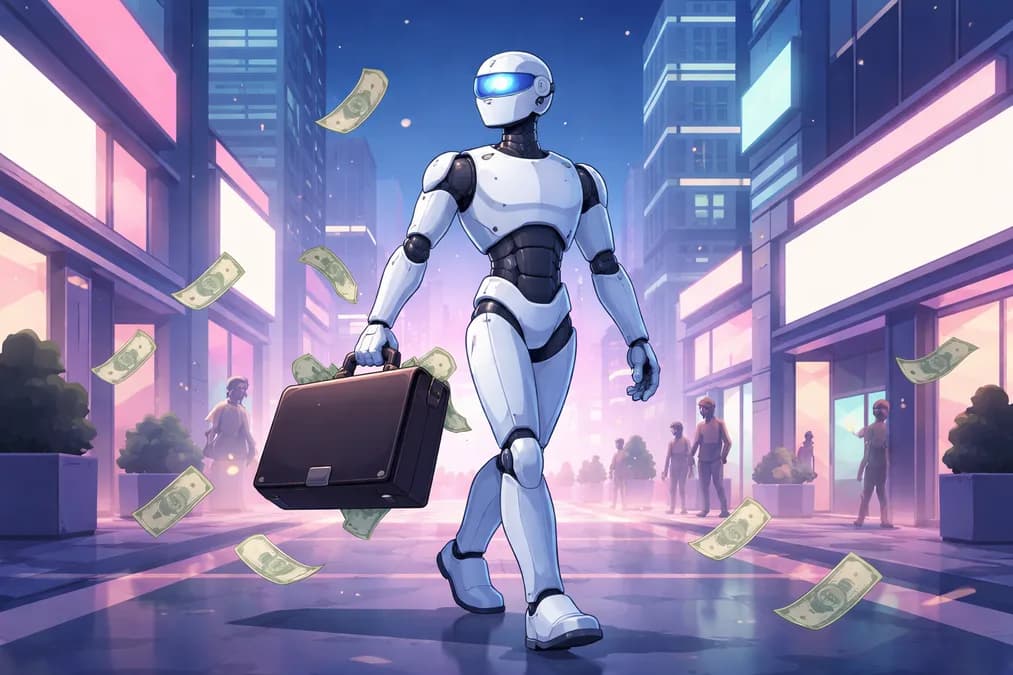Robot with money and city: Ant International Geser Fokus ke AI Commerce, Bukan Sekadar Bayar-Bayar