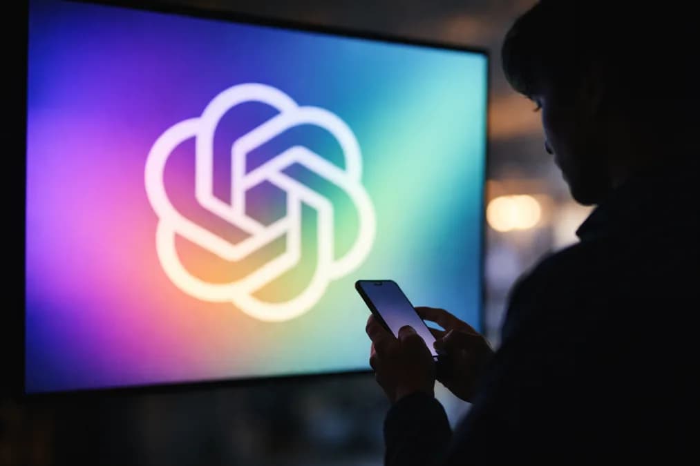 OpenAI logo with silhouette: Dots AI dari OpenAI: Asisten Latar Belakang yang Masuk Lewat Slack