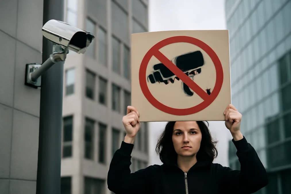 Protest signs with American flags: 5 Strategi Rahasia Aktivis Lawan AI Pengintai di Era Digital