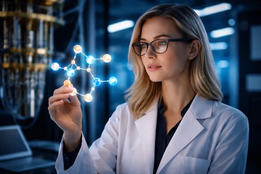 Scientist with quantum computing: Peptida Baru dari Komputer Kuantum dan AI