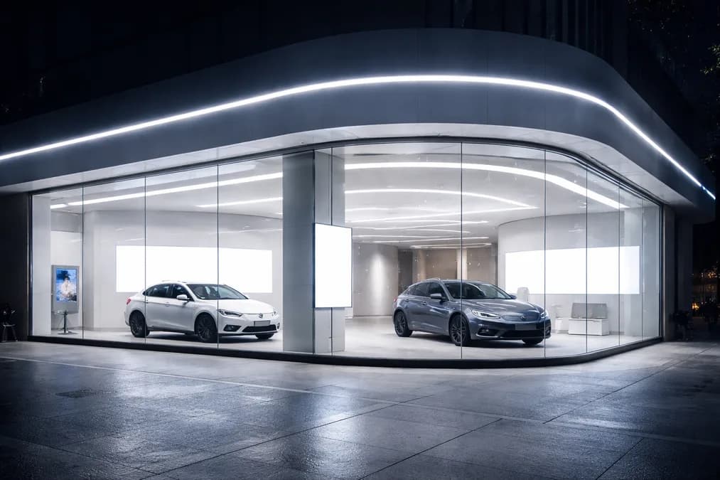 XPeng showroom at night: XPeng Buka Pintu Teknologi AI ke Luar Volkswagen